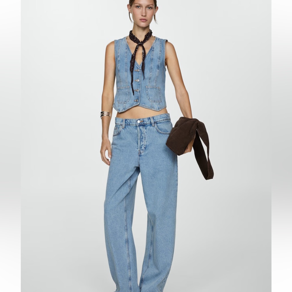Mango Blue Denim Vest